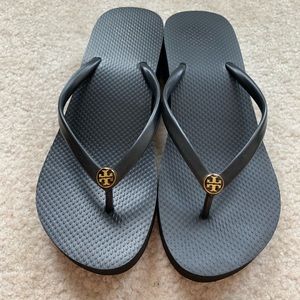 Tory Burch wedge flip-flops for sale!